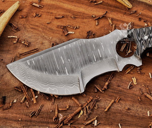 Hand-Forged Damascus Bushcraft Tracker Knife