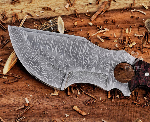 Hand-Forged Damascus Bushcraft Tracker Knife