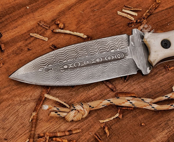Small dagger-VG10 SS Damascus Steel EDC BOOT Knife-Handmade knife