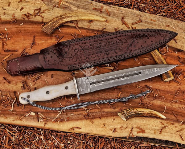Big Dagger - Damascus Stainless Steel Boar DAGGER Knife