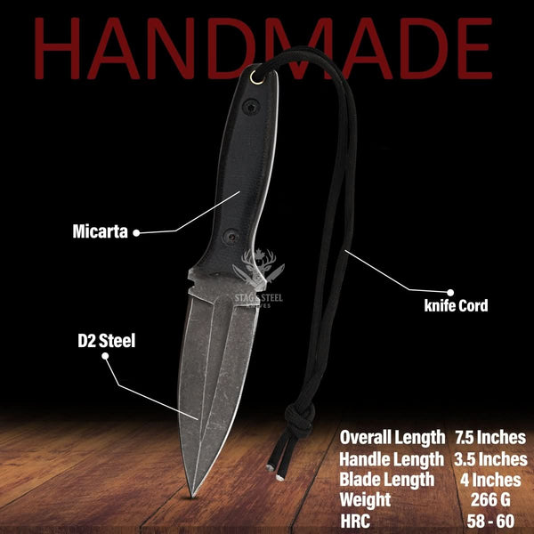 Small dagger-D2 Steel EDC BOOT Knife