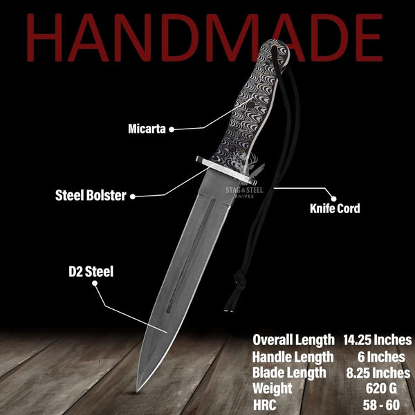 Big Dagger – D2 Steel Boar DAGGER Knife
