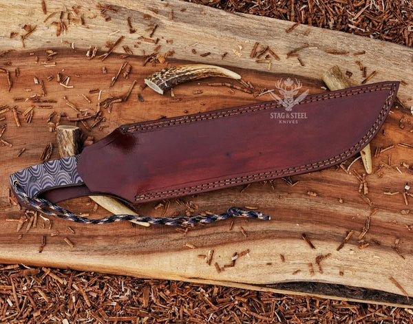 Handmade Machete Knife- Damascus Steel Full Tang Bushcraft blade
