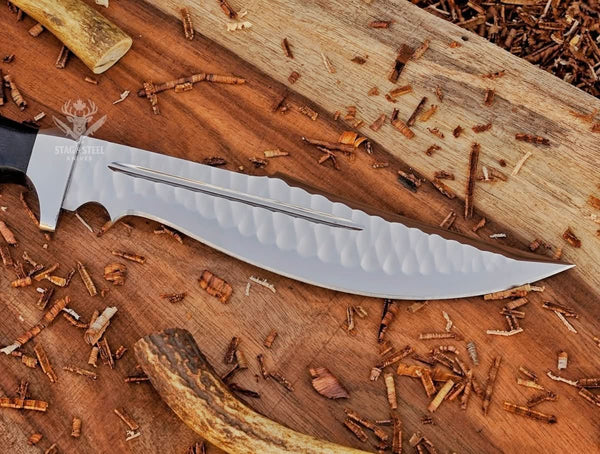 Large bowie knife - Hand Forged D2 Steel fixed blade with Micarta Handle