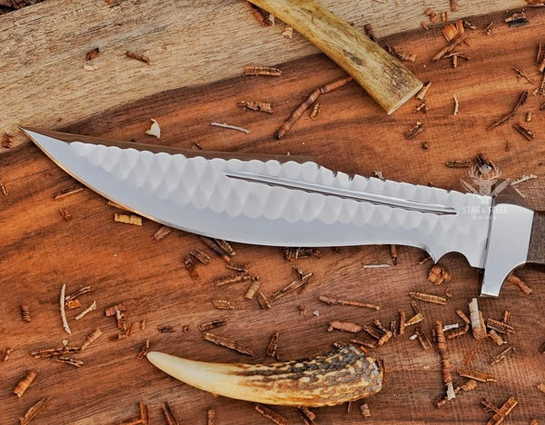 Large bowie knife - Hand Forged D2 Steel fixed blade with Micarta Handle