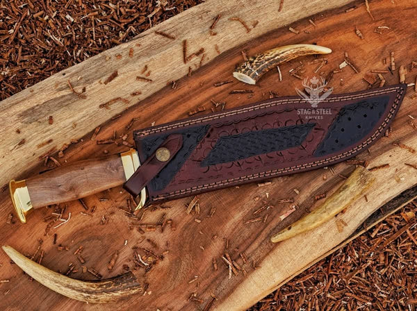 Handmade Damascus Crocodile Dundee Bowie Knife