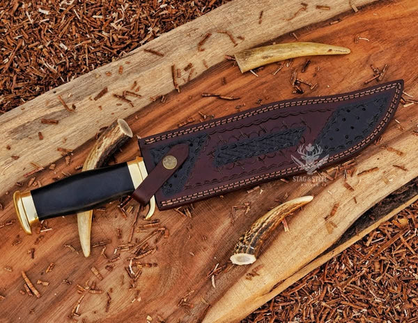 Handmade Damascus Crocodile Dundee Bowie Knife
