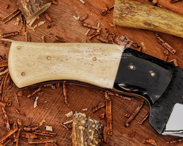 Kukri Bowie Knife - Hand Forged D2 steel knife with leather sheath