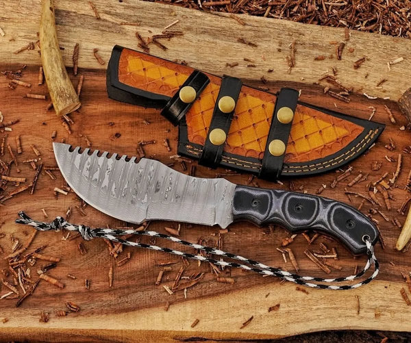 Custom Tracker Knife – Tom Brown-Inspired Stainless Steel Damascus