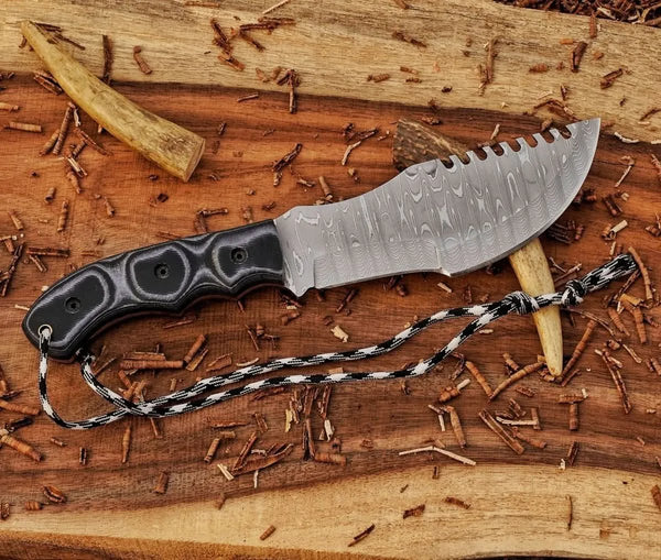 Custom Tracker Knife – Tom Brown-Inspired Stainless Steel Damascus
