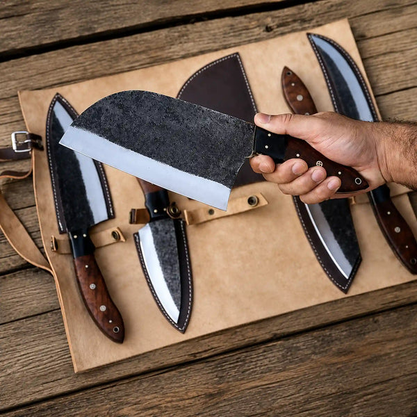 Handmade Five-Piece Bunka Knife Collection
