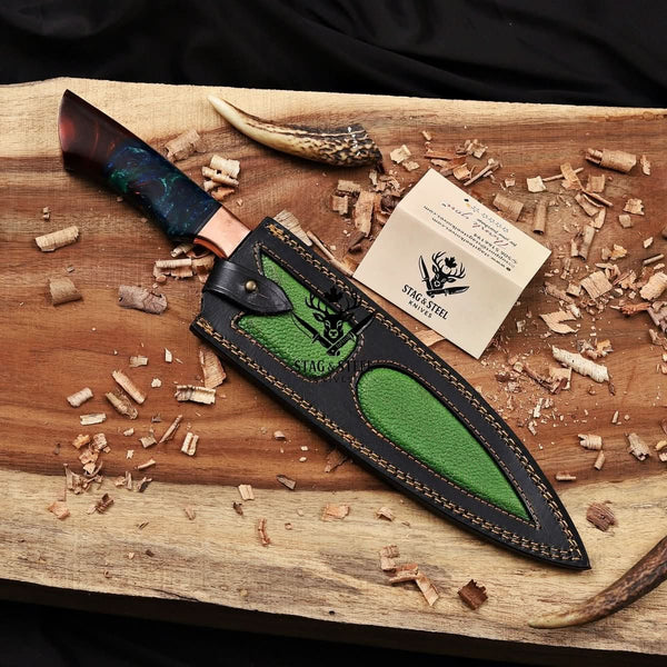 Damascus Chef knife handmade 10 inch Chef blade - Resin Handle