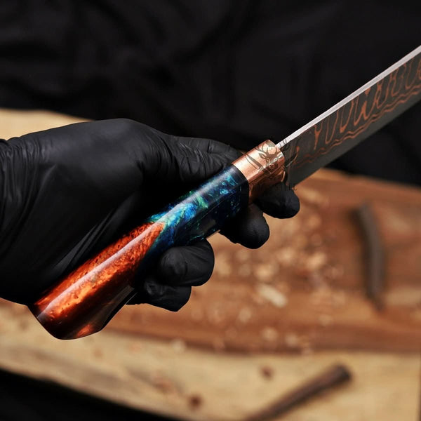 Damascus Chef knife handmade 10 inch Chef blade - Resin Handle