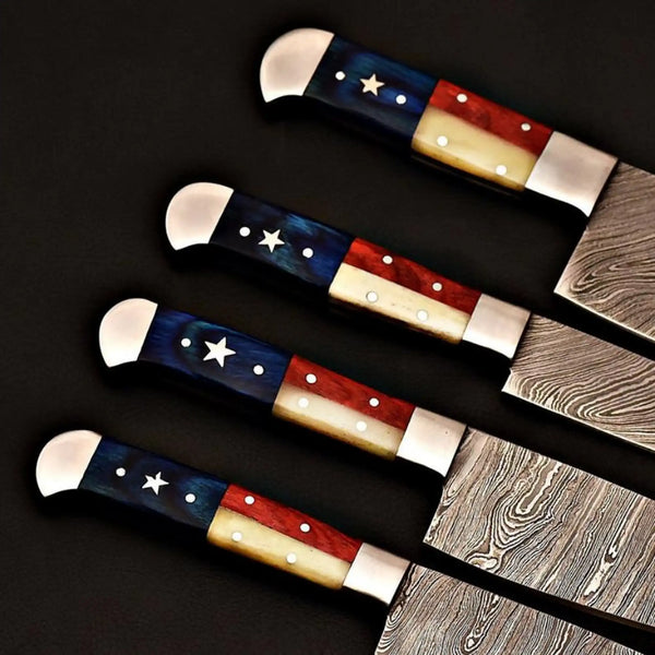 Hand-Forged 15N20 and 1095 Damascus Kitchen Knives