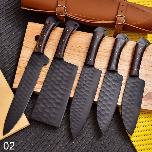 Damascus Twin Santoku Knife Set 6 Piece Kitchen Kit..