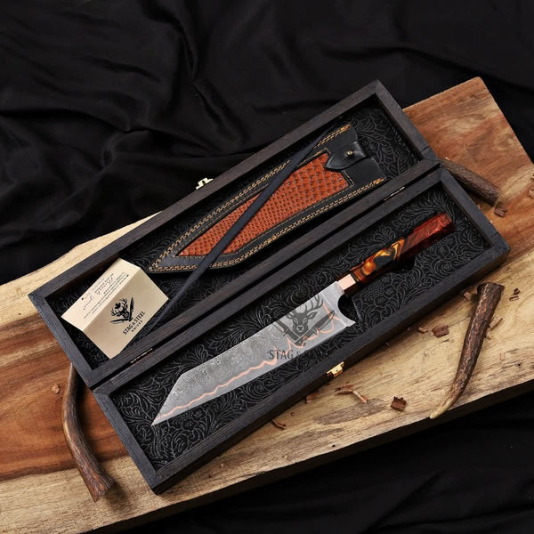 Gyuto Chef Knife - Cu Mai K-Tip Copper Damascus Knife