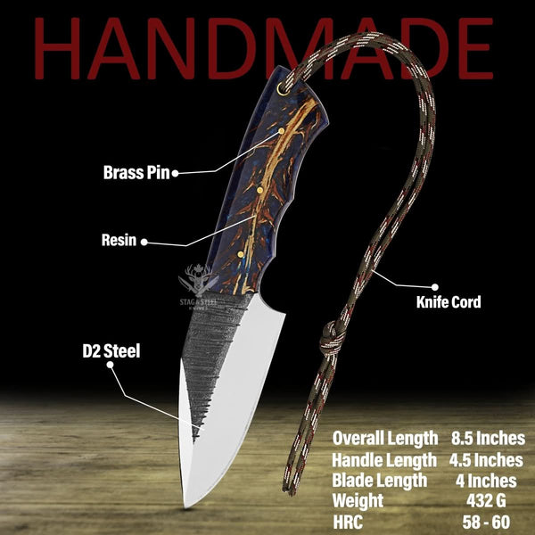 Pinecone handle deer hunting knife