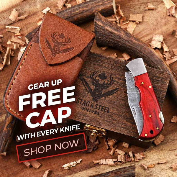 Red Pakka Wood Damascus Gift Knife, Folding EDC Blade with free Gift