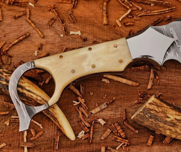 Ringtail knife with natural camel bone grip