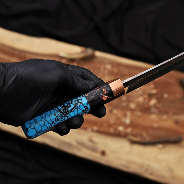 k tip chef knife -Premium Copper Damascus Gyuto Blade