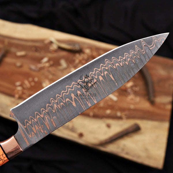 Chefs knife -Custom Cu Mai 9 inch Blade kitchen knife