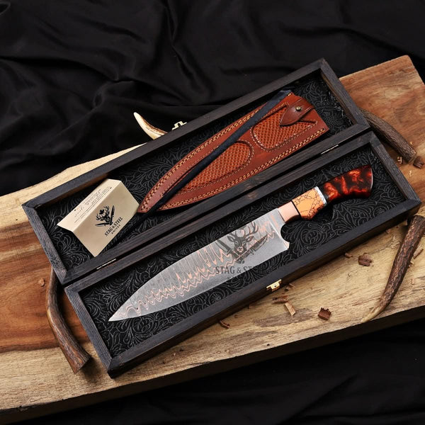 Chefs knife -Custom Cu Mai 9 inch Blade kitchen knife