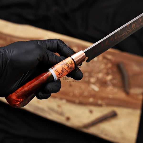 Chefs knife -Custom Cu Mai 9 inch Blade kitchen knife