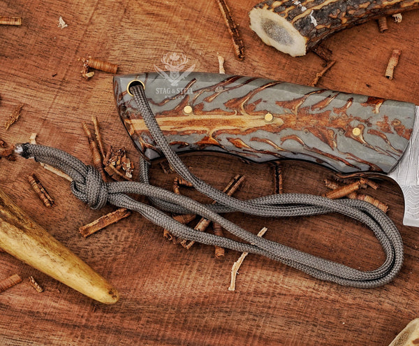 Handmade Damascus skinning knife