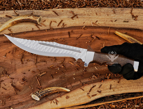 Hand-Forged D2 Steel Hunting Bowie Knife