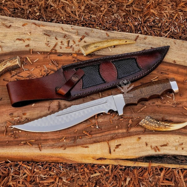 Large bowie knife - Hand Forged D2 Steel fixed blade with Micarta Handle