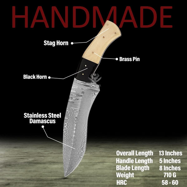 Damascus Kukri knife specifications