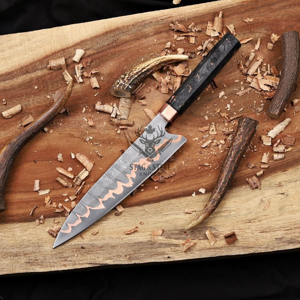 Best Gyuto Knife- 9 inch Copper Damascus chef blade
