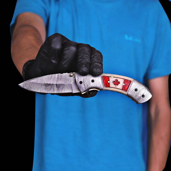 Handmade Pocket knife in hand