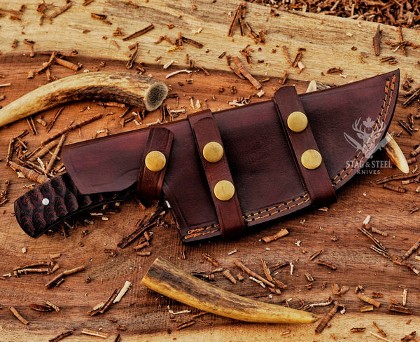 Hand-Forged Damascus Bushcraft Tracker Knife