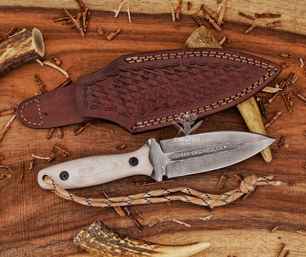 Small dagger-VG10 SS Damascus Steel EDC BOOT Knife-Handmade knife