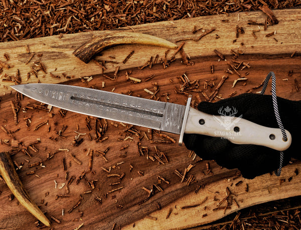 Big Dagger - Damascus Stainless Steel Boar DAGGER Knife
