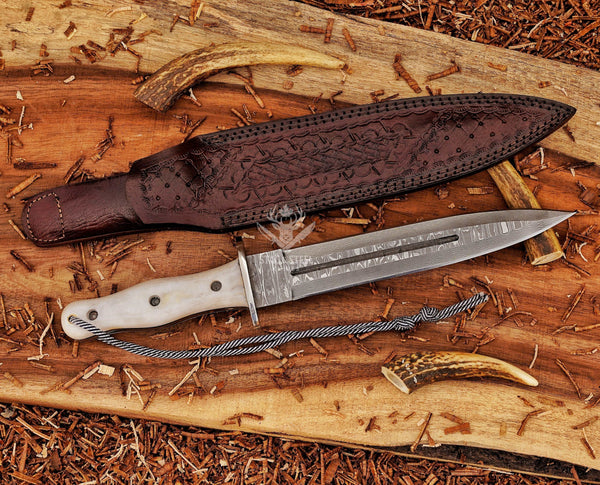 Big Dagger - Damascus Stainless Steel Boar DAGGER Knife