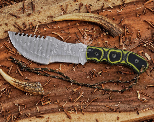 Custom Tracker Knife – Tom Brown-Inspired Stainless Steel Damascus