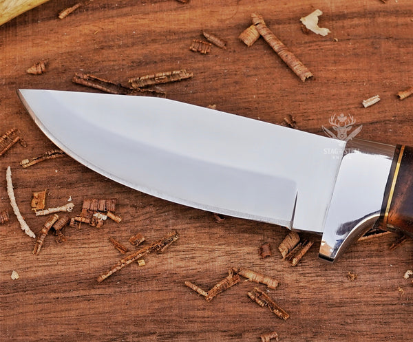 Custom D2 Small Hunting Knife With SS Guard