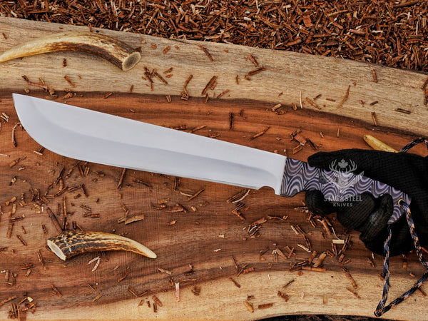 Handmade D2 Steel Machete Knife  – Grey Micarta Handle – Full Tang Bushcraft Survival Knife with Micarta Handle | Outdoor Hunting & Camping Gift (Copy)