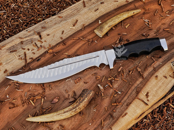 D2 Steel Knife - Hand Forged Knife with Black Micarta Handle | Survival & Hunting Gift Blade