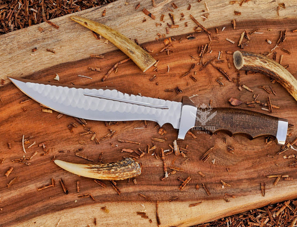 Hand-Forged D2 Steel Hunting Bowie Knife
