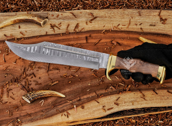 Handmade Damascus  Crocodile Dundee Bowie Knife