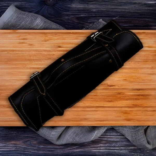 Handmade J2 steel kitchen knife set with sharpening rod and Pakkawood
