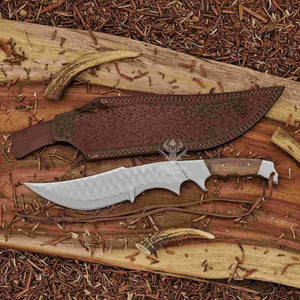 Best bowie knife with D2 steel blade along side Leather sheath 