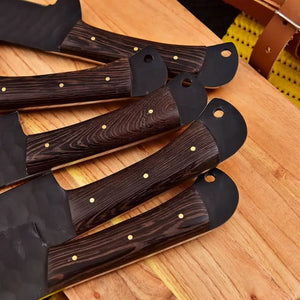 Damascus Twin Santoku Knife Set 6 Piece Kitchen Kit.