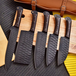 Damascus Twin Santoku Knife Set 6 Piece Kitchen Kit