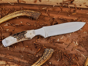 D2 Steel Hunting Bushcraft Knife: Mirror Polish Blade