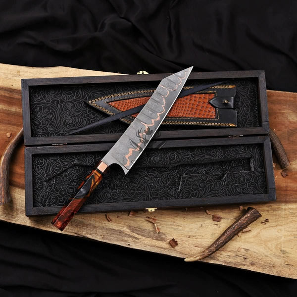 Gyuto Chef Knife - Cu Mai K-Tip Copper Damascus Knife
