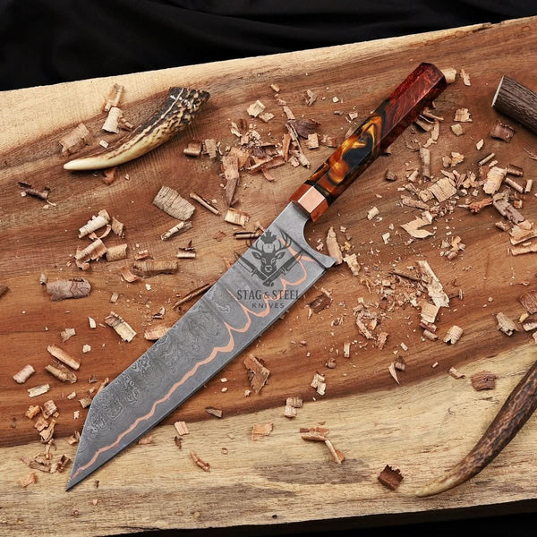 Gyuto Chef Knife - Cu Mai K-Tip Copper Damascus Knife